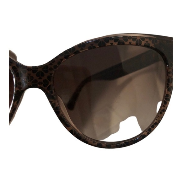 Kate Spade hello sunshine dark brown embedded logo gold‎ emblem sunglasses new - Picture 4 of 12